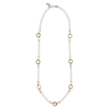 SS + YELLOW GOLD PLATED BERNICE NECKLACE 24
